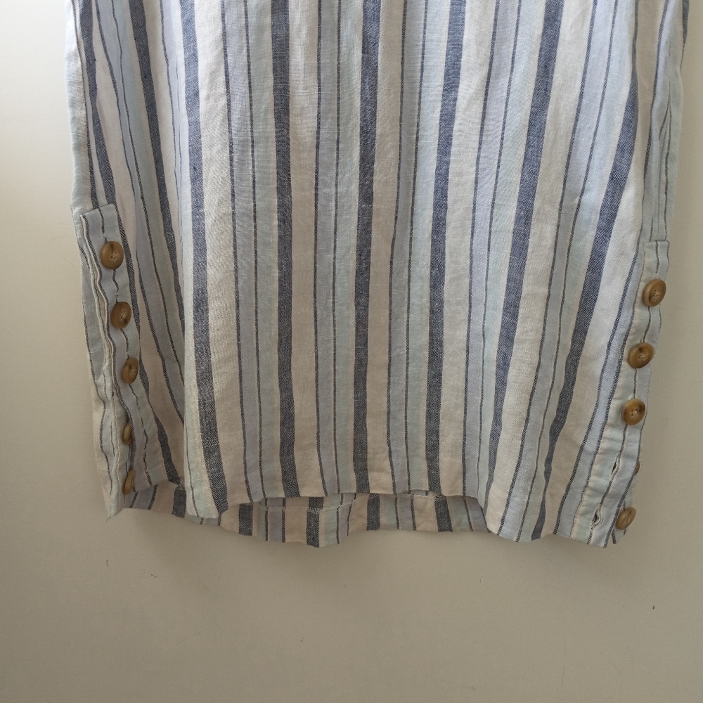 Madewell S Linen Side-Button Easy Dress - Picture 4 of 12